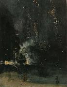 unknow artist The Nocturne under  the black and  gold oil painting on canvas